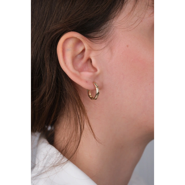 14 Ayar Altın Taşlı Halka Küpe 1183