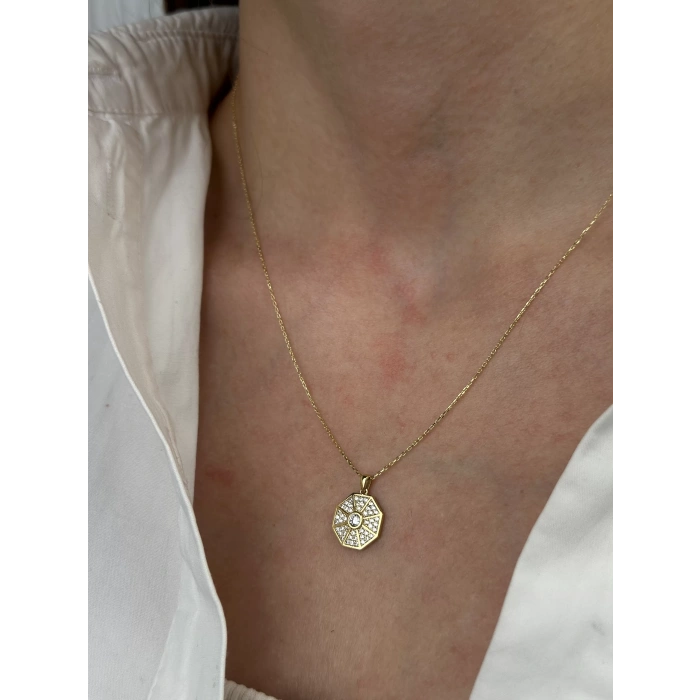 14 Ayar Altın Taşlı Kolye 631