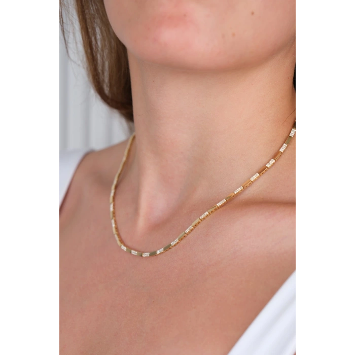 14 Ayar Altın Taşlı Kolye 836