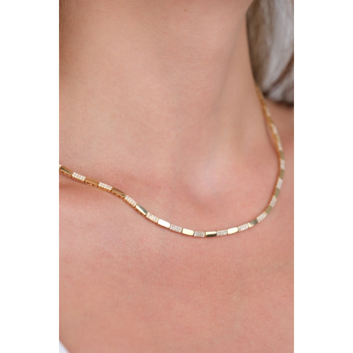 14 Ayar Altın Taşlı Kolye 836