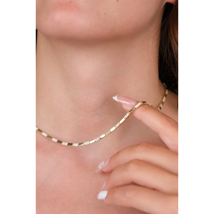 14 Ayar Altın Taşlı Kolye 836