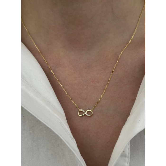 14 Ayar Altın Taşlı Sonsuzluk Kolye 731
