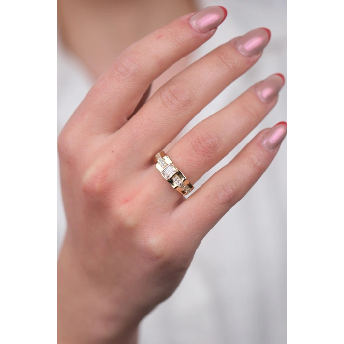 14 Ayar Altın Taşlı Yüzük 1000