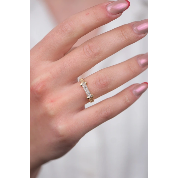 14 Ayar Altın Taşlı Yüzük 1013