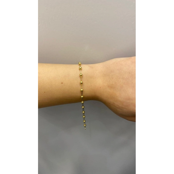 14 Ayar Altın Top Bileklik 1184