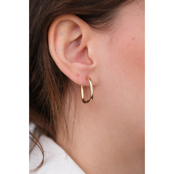 14 Ayar Altın Uzun Halka Küpe 1100