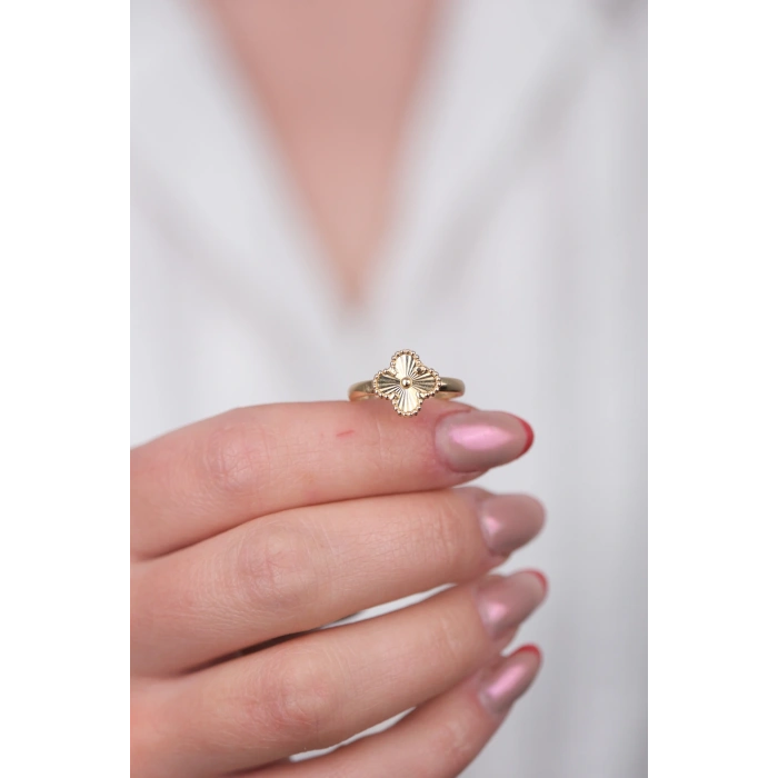 14 Ayar Altın Yonca Yüzük 1004