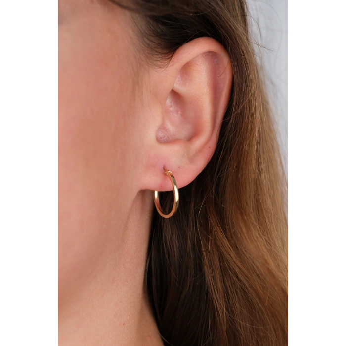 14 Ayar Altın Yuvarlak Küpe 812