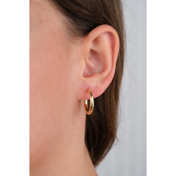 14 Ayar Altın Yuvarlak Küpe 833