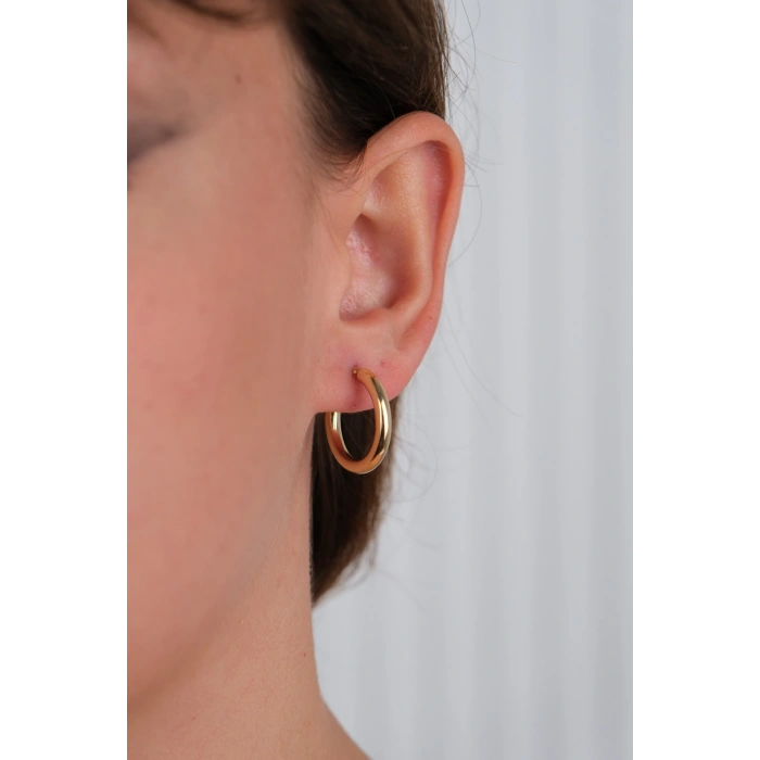 14 Ayar Altın Yuvarlak Küpe 833