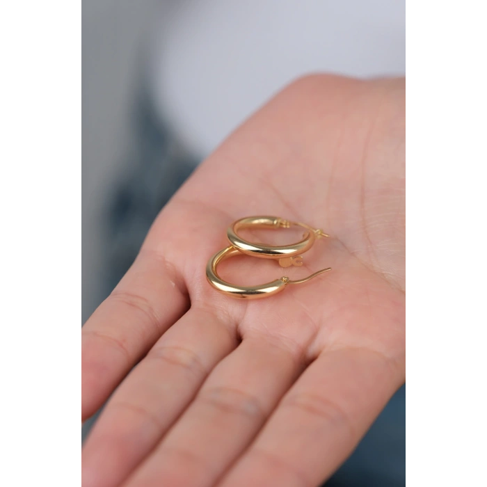 14 Ayar Altın Yuvarlak Küpe 833