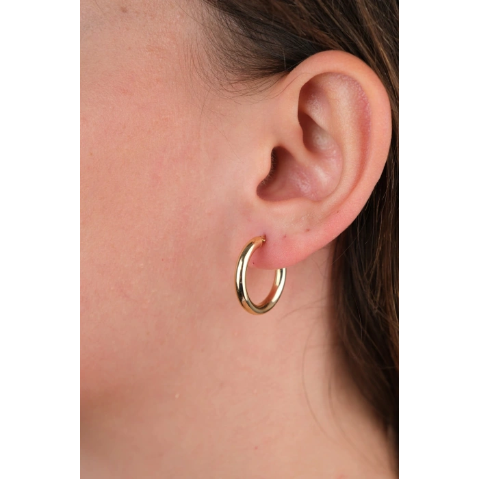 14 Ayar Altın Yuvarlak Küpe 833