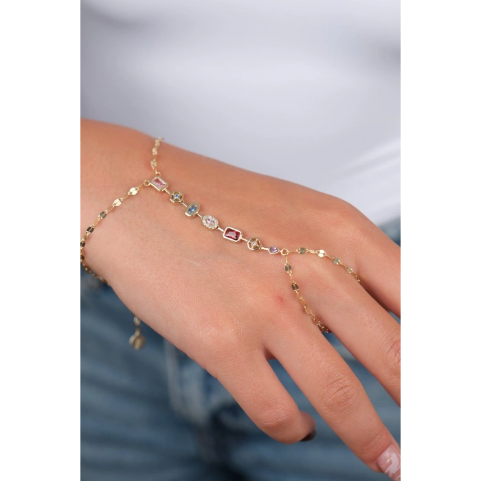 14 Ayar Altın Renkli Taşlı Şahmeran 1002