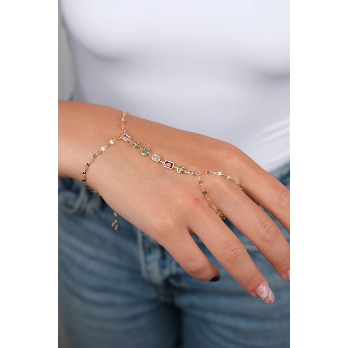 14 Ayar Altın Renkli Taşlı Şahmeran 1002