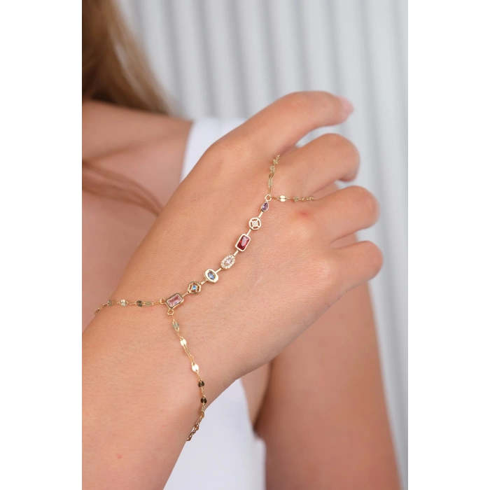 14 Ayar Altın Renkli Taşlı Şahmeran 1002