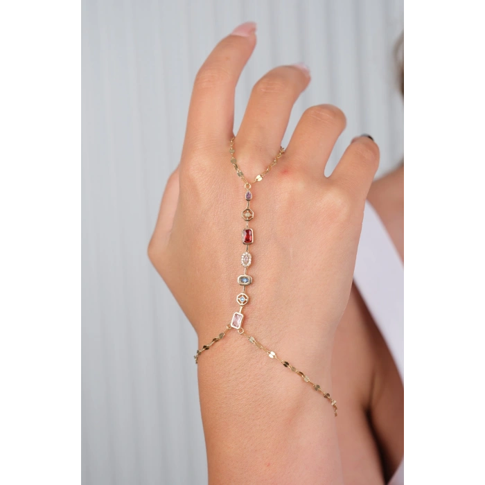 14 Ayar Altın Renkli Taşlı Şahmeran 1002