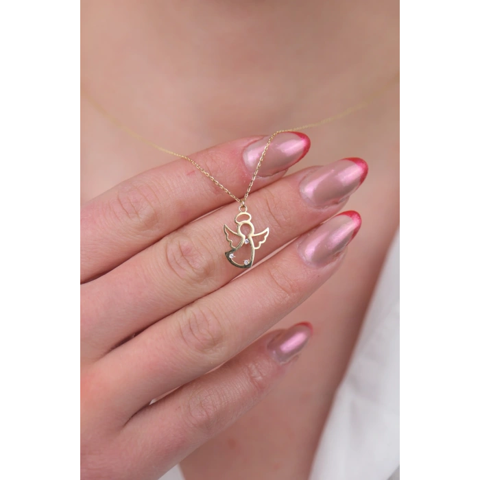 14 Ayar Altın Melek Figürlü Kolye 730