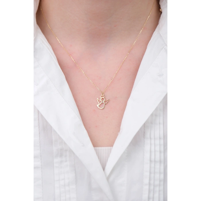 14 Ayar Altın Melek Figürlü Kolye 730