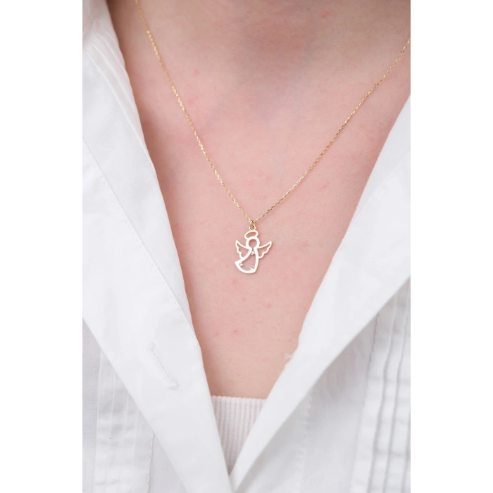 14 Ayar Altın Melek Figürlü Kolye 730