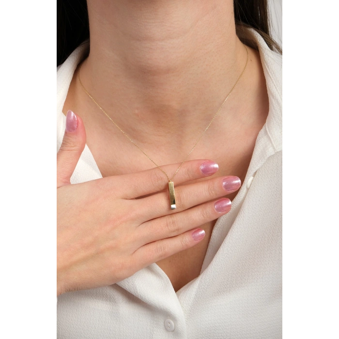 Güzide 14 Ayar Altın Prizma Kolye