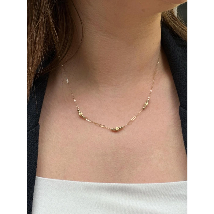 14 Ayar Altın Dorikalı Top Kolye 943