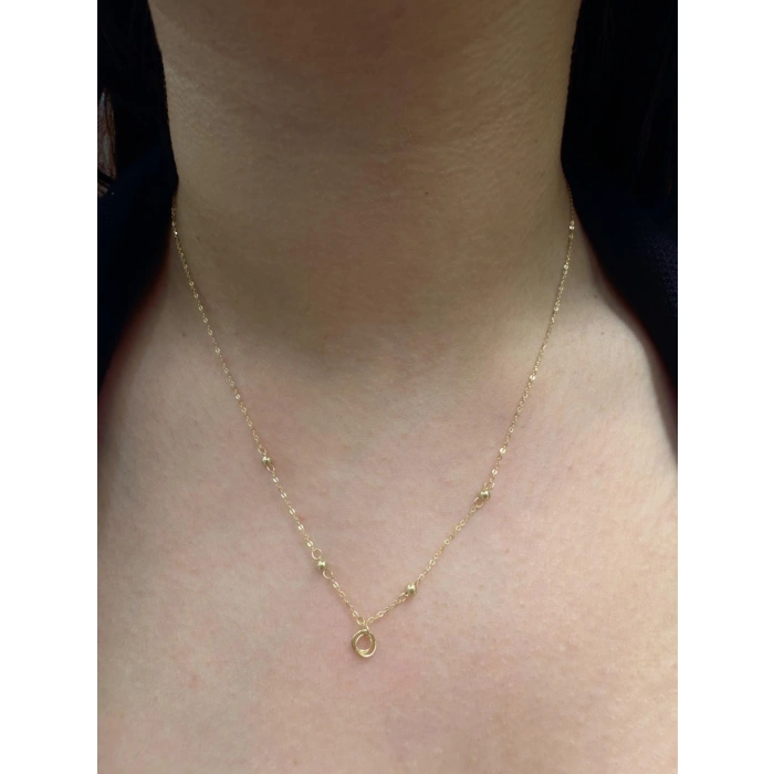 14 Ayar Mini Dorikalı Halka Kolye 941