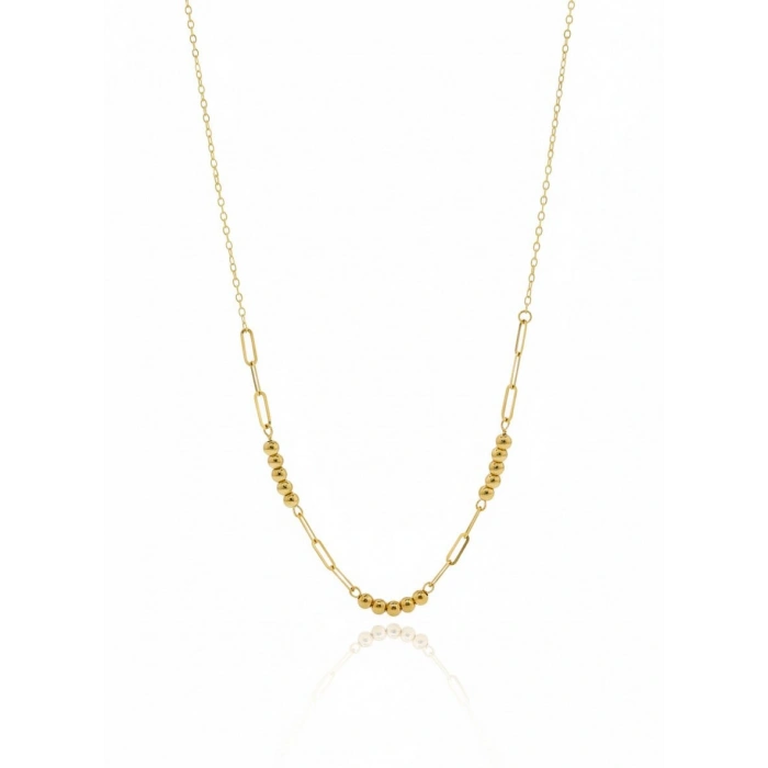 14 Ayar Altın 3 Sıralı Toplu Hediyelik Kolye 951