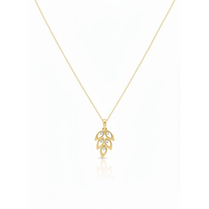 14 Ayar Altın Yaprak Kolye 625