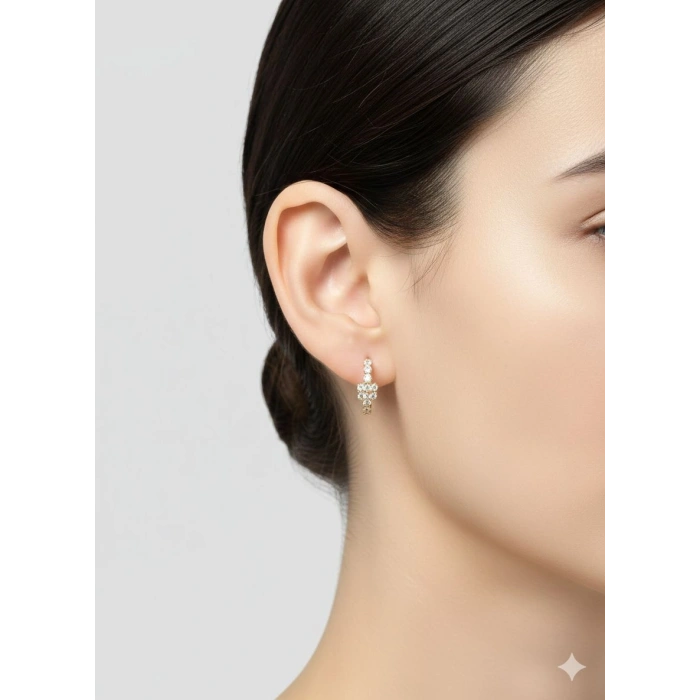 14 Ayar Altın Taşlı Küpe 799