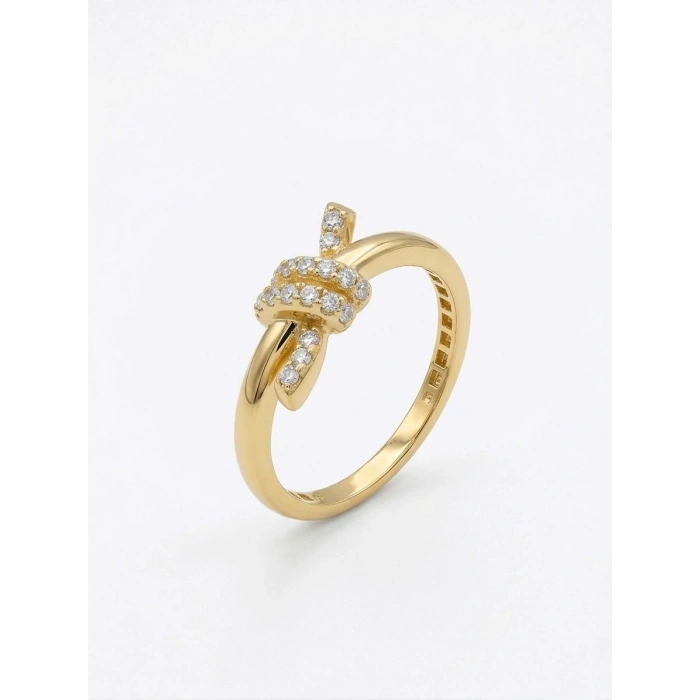 14 Ayar Altın Taşlı Düğüm Yüzük 1021