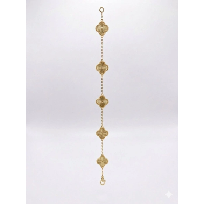 14 Ayar Altın 5li Gold Yonca Bileklik 1223