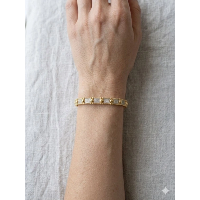 14 Ayar Altın Gold Top Bileklik 1226