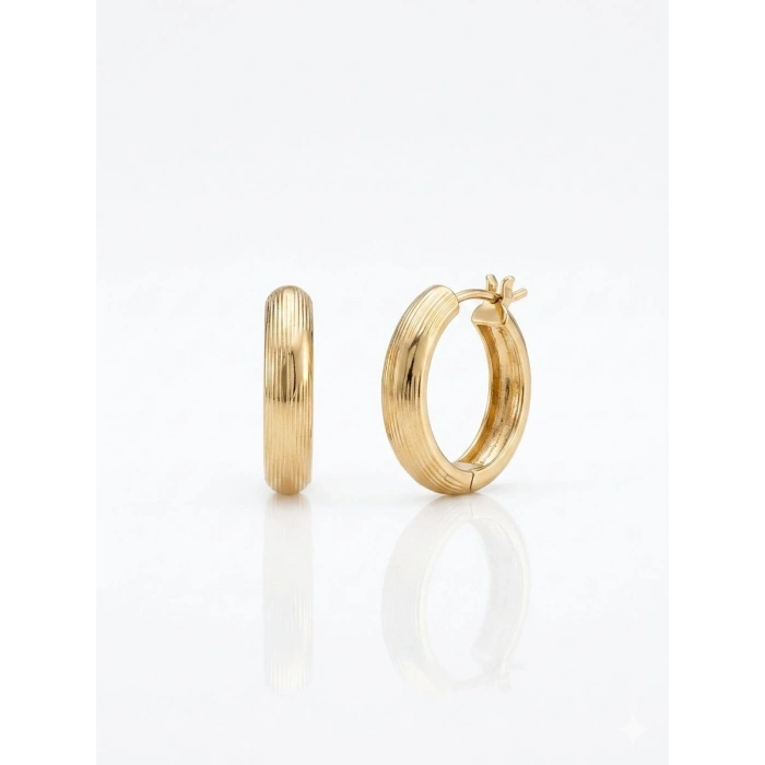 14 Ayar Altın Halka Küpe 1256