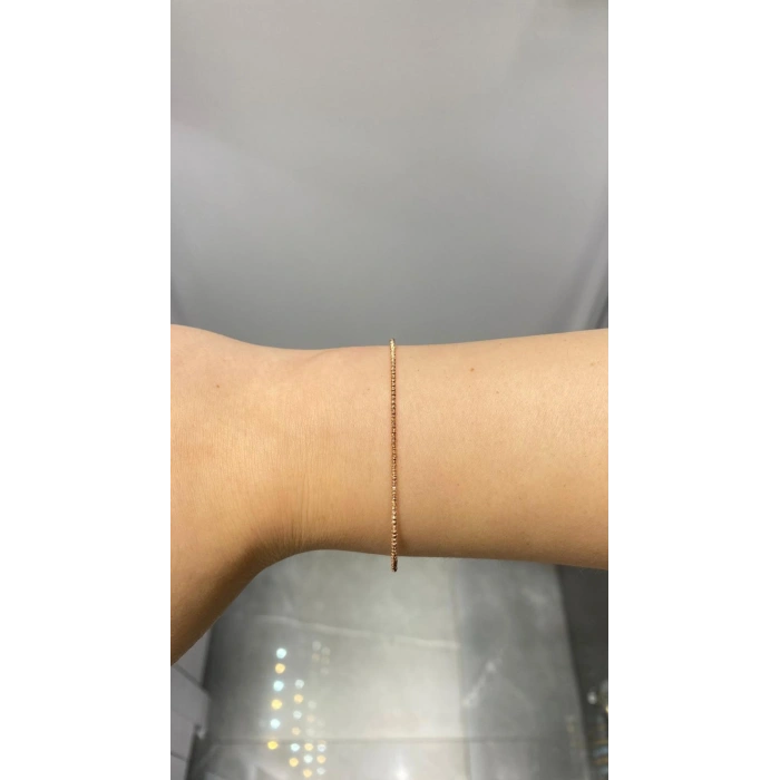 14 Ayar Altın Rose İnce Hediyelik Mini Dorikalı Kelepçe Bileklik 1220