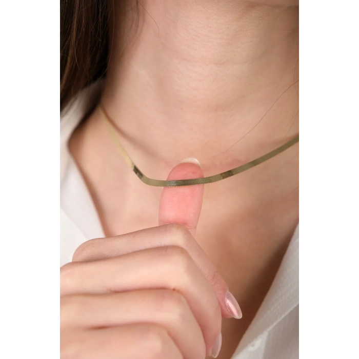 14 Ayar Altın İtalyan Ezme Zincir Kolye 507