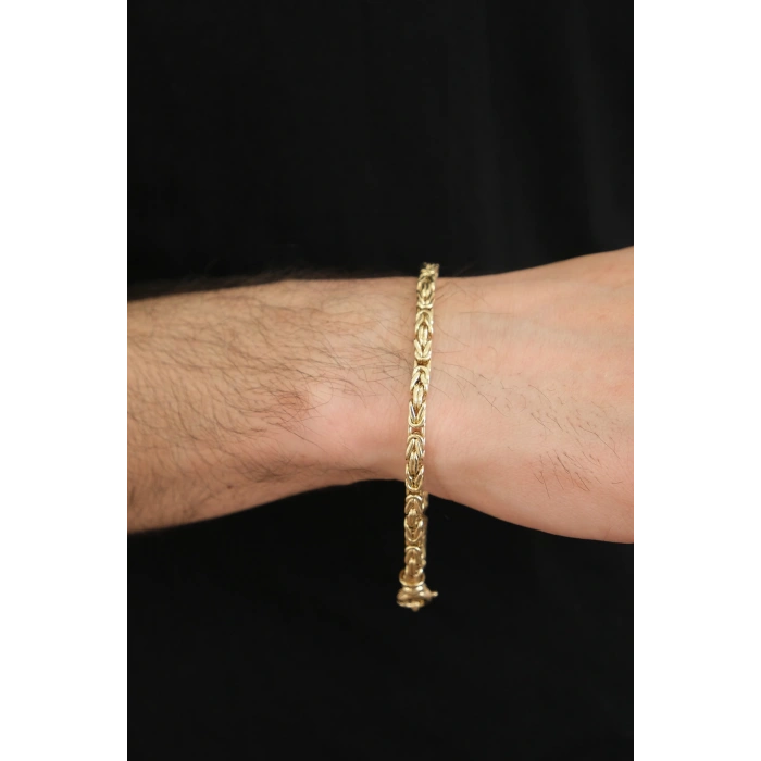 14 Ayar Altın Erkek Kral Zincir Bileklik 394