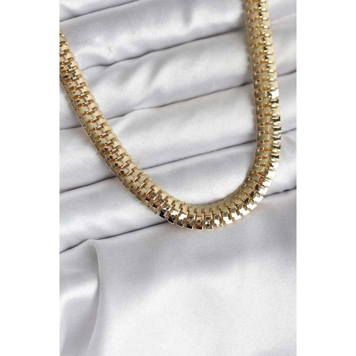 14K Gold Renk Kaplama Zincir Modelli CM Kadın Kolye