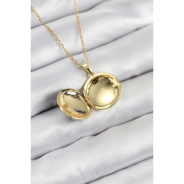 316L Çelik Açılabilr Kapaklı Deniz Model Gold Renk Kadın Kolye