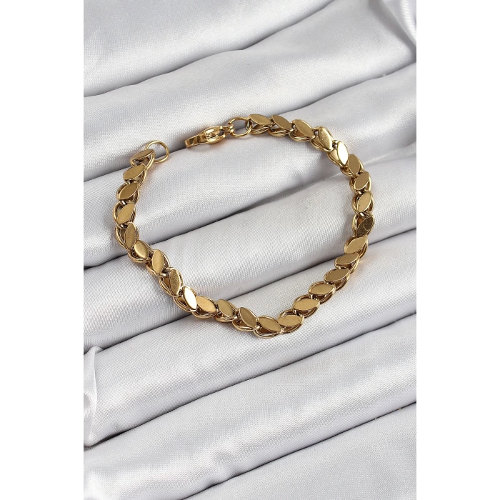 316L Çelik Arpa Model Gold Renk Kadın Bilekik