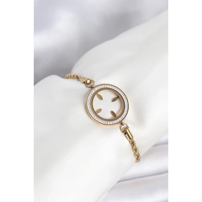 316L Çelik Burgu Zincir Model Çeyrek Takılabilir Bileklik