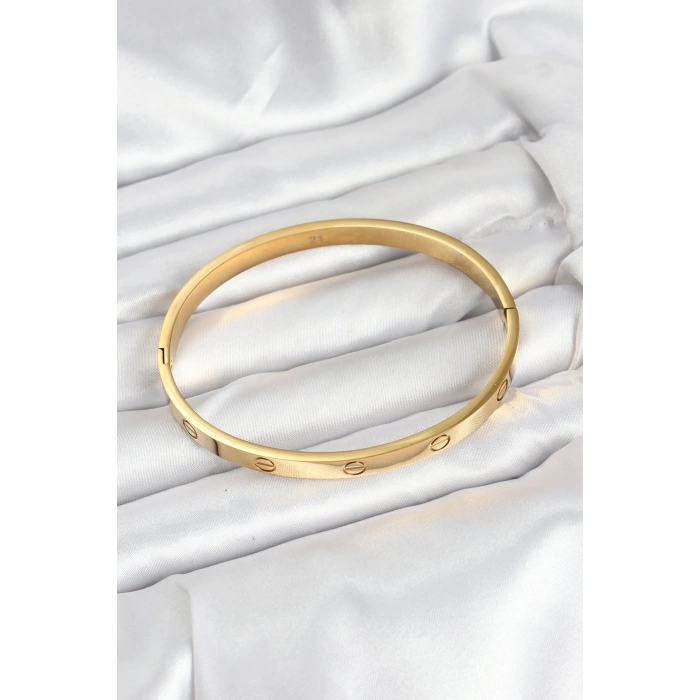 316L Çelik Gold Renk 65 mm Kadın Kelepçe Bileklik