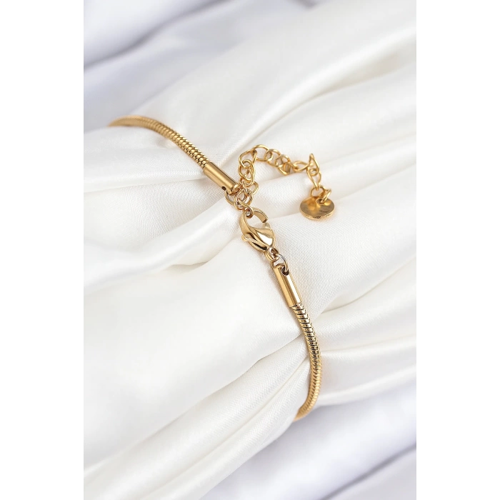 316L Çelik Göz Charm Model Gold Renk Kadın Bileklik