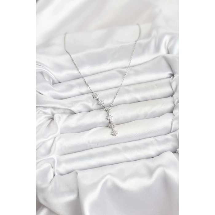 316L Çelik Zincir Gümüş Renk Kutup Yıldızı Model Kadın Kolye