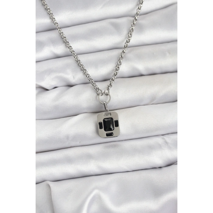 316L Çelik Zincir Gümüş Renk Vintage Model Kadın Kolye