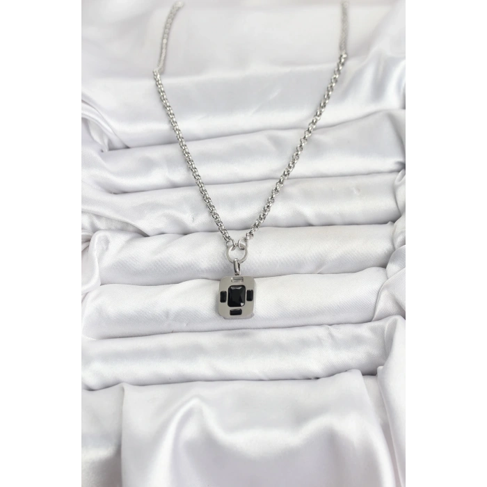 316L Çelik Zincir Gümüş Renk Vintage Model Kadın Kolye