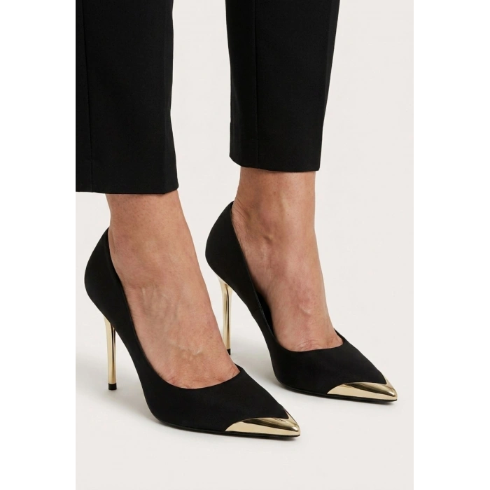 Alis Siyah Saten Stiletto Ayakkabı
