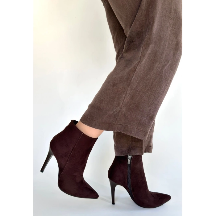 Blan Acı Kahve Süet Topuklu Bot