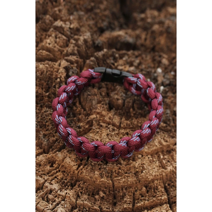 Bordo Mavi Paracord Bileklik