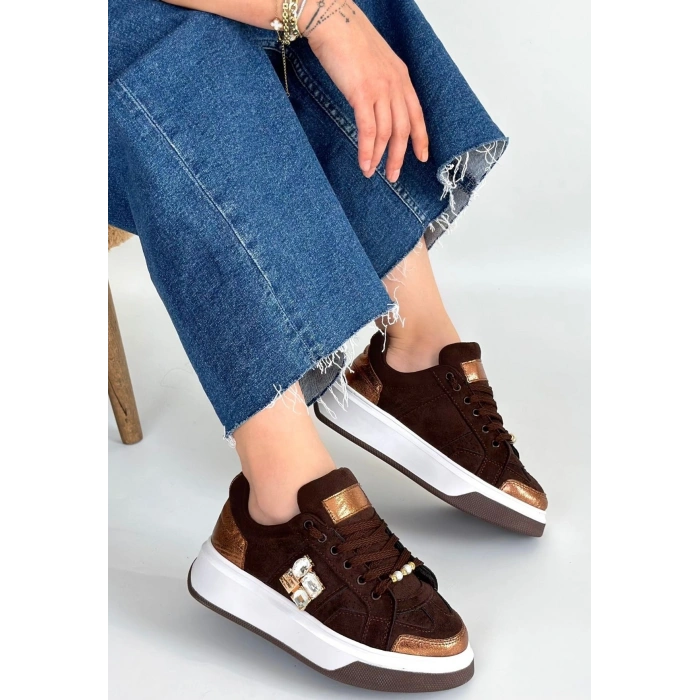 Ceans Kahverengi Süet Bağcıklı Spor Ayakkabı