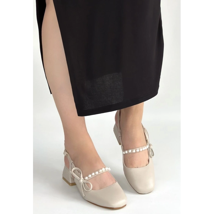 Ceyda Bej Cilt Topuklu Ayakkabı